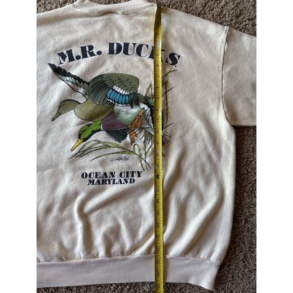 Vintage M.R. Ducks Ocean City Maryland USA Made Cream L Crewneck Sweatshirt - Picture 6 of 7